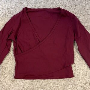 lululemon Nulu Ribbed Wrap-Front Long Sleeve Shirt Heart